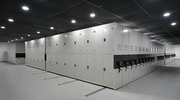 圣奧辦公家具為鄭州檔案館設計的密集柜存儲空間